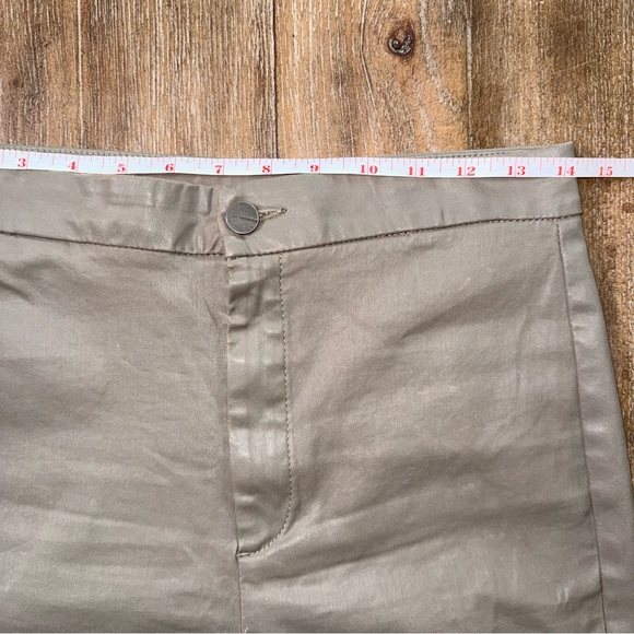 Massimo Dutti High Waisted Straight Leg Coated Trousers Size 6 Taupe 707 - Picture 2 of 12